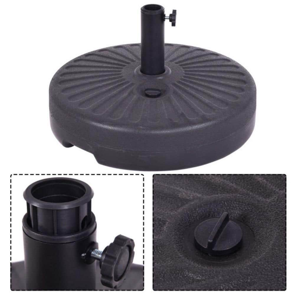 20'' Black Steel and HDPE Round Water Filled Umbrella Base