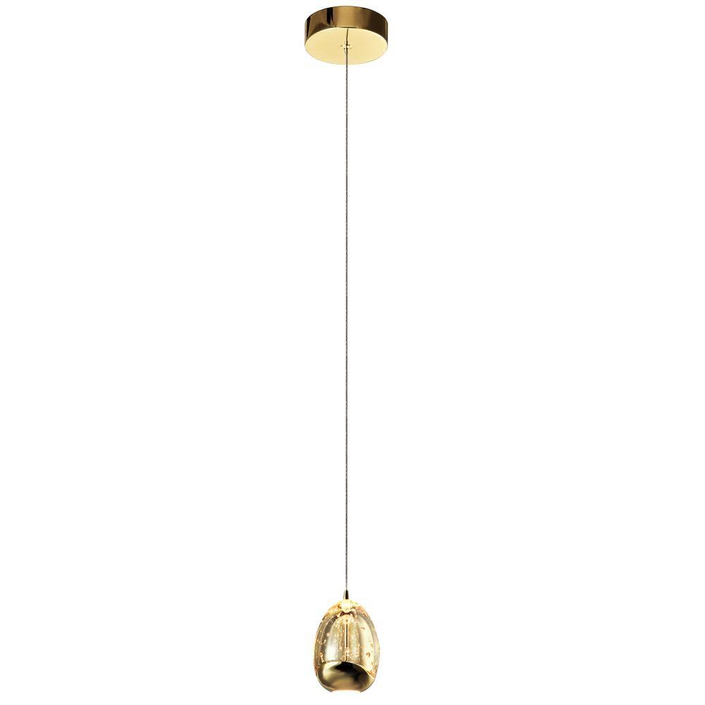 Elegant Venezia Gold LED Pendant with Champagne Glass Shade