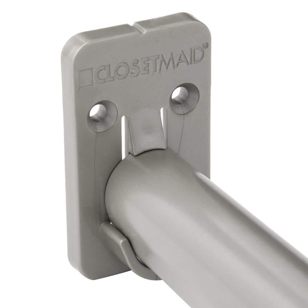 Adjustable Satin Nickel Steel Closet Rod, 30-48 Inches