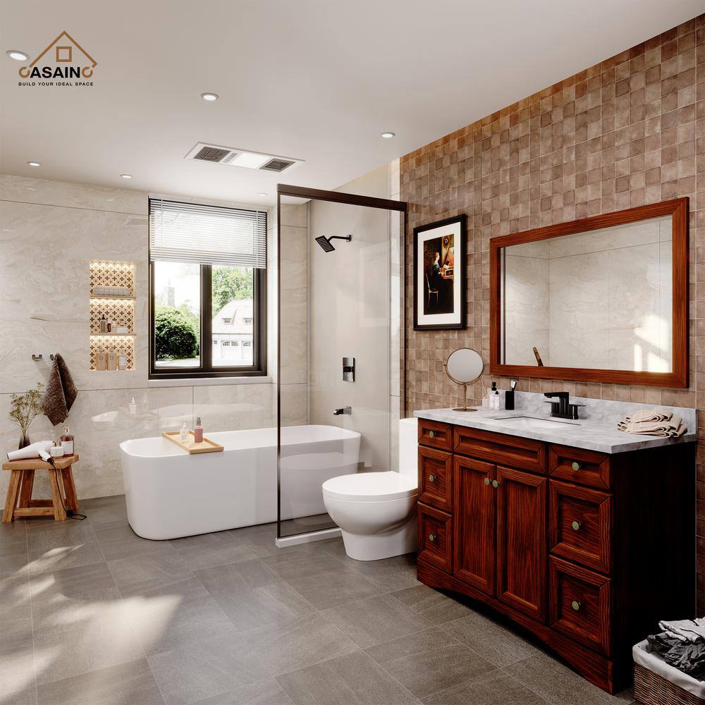 Matte Black Double Handle Mid Arc Bathroom Faucet