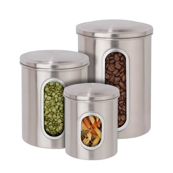 Set of 2 Black Flour and Sugar Canisters for Kitchen, Metal Containers for  Storage (40 oz, 4.5 x 6 In)