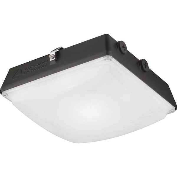 Lithonia Lighting Contractor Select CNY 150-Watt Equivalent 4500 Lumens Integrated LED Dark Bronze Canopy Light Fixture, 4000K
