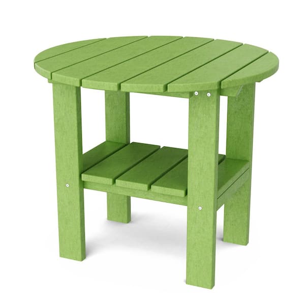 Classic Lime Green HDPE Plastic Outdoor Round Side Table