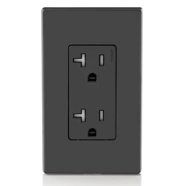 Decora 20 Amp 125 V Tamper Resistant Duplex Outlet/Receptacle, Black (1-Pack) T5825-E