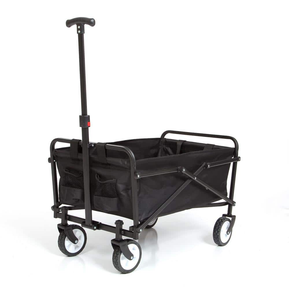 SEINA 3 cu. ft. Steel Compact Outdoor Portable Folding 150 lbs. Weight Capacity 13.4 lbs. product weight Garden Cart in Black