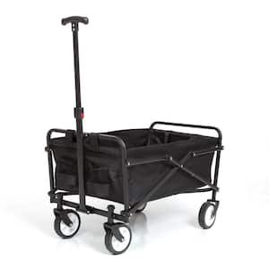 3 cu. ft. Steel Compact Outdoor Portable Folding 150 lbs. Weight Capacity 13.4 lbs. product weight Garden Cart in Black