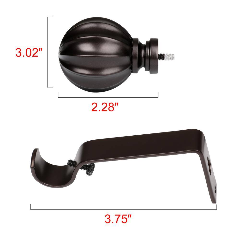 Adjustable Oil Rubbed Bronze Curtain Rod with Decorative Finials