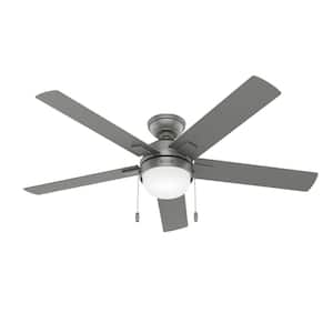 Zeal 52 in. Indoor Matte Silver Ceiling Fan with Light Kit