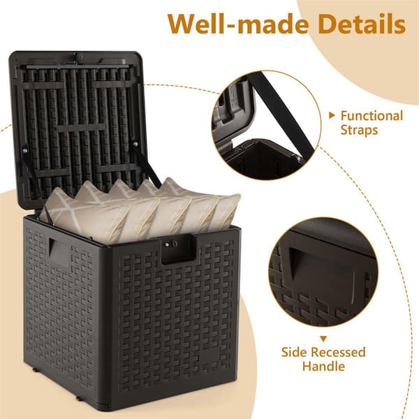 Suncast 27 in. W X 28 in. D Brown Plastic Storage Cube 60 gal Suncast 27 in. W X 28 in. D Brown Plastic Storage Cube 60 gal