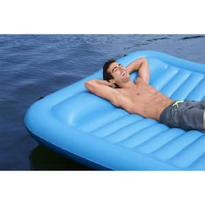 Hydro-Force PVC Sun Soaker 4 Person Inflatable Platform Lake Float, Blue