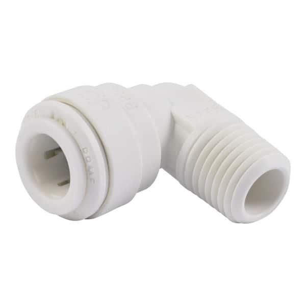 John Guest 3/8 in. O.D. Push-To-Connect x 1/4 in. MIP 90° Polypropylene Elbow Adapter Fitting