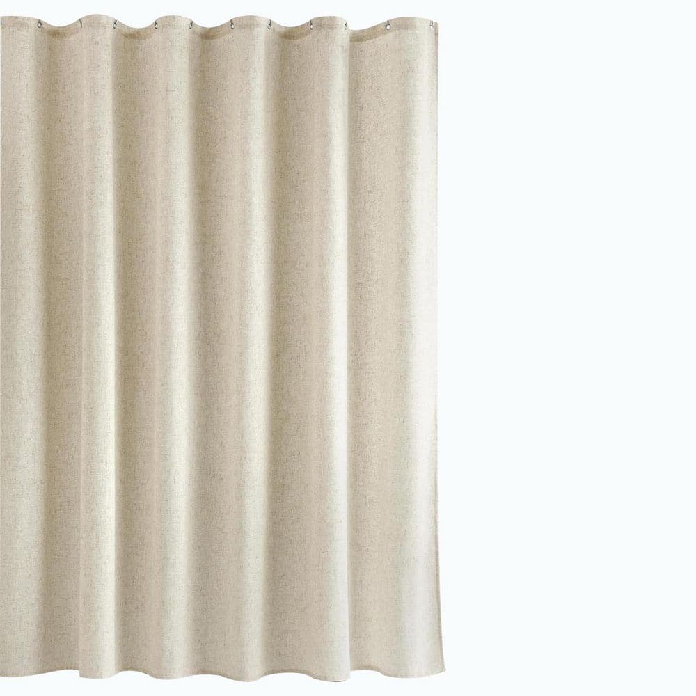Natural Linen 72x72 Shower Curtain Weighted Textured Fabric Boho Farmhouse Bath Decor with Hooks in Beige price history on PriceWatchPro