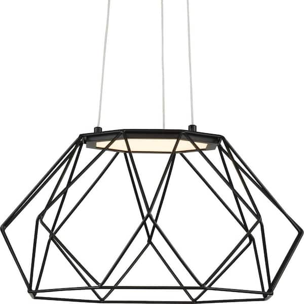 Progress Lighting Geodesic LED Collection 1-Light Matte Black Modern Hanging Pendant Light