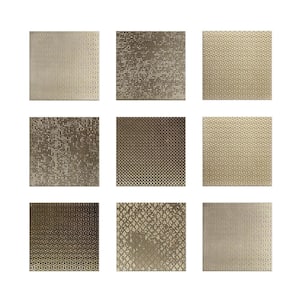 Argenta 6 in. x 6 in. Gold Ceramic Decorative Wall Tile (9-pack)
