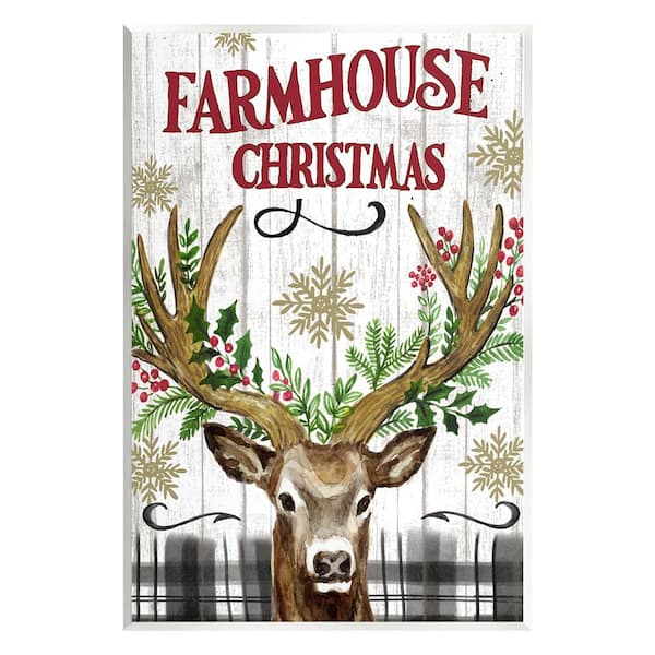 Stupell Industries Christmas with Plaid by Elena Vladykina rep. Levison Designs 1-Piece Unframed Graphic Print Animal Art 15 in. x 10 in.