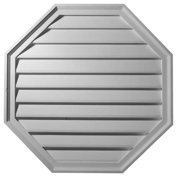 Ekena Millwork 30 in. x 30 in. Octagon Primed Polyurethane Paintable Gable Louver Vent Non-Functional