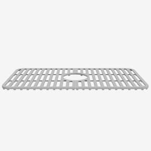 25 in. Silicone Kitchen Sink Protective Bottom Grid For Single Basin Sink in Gray