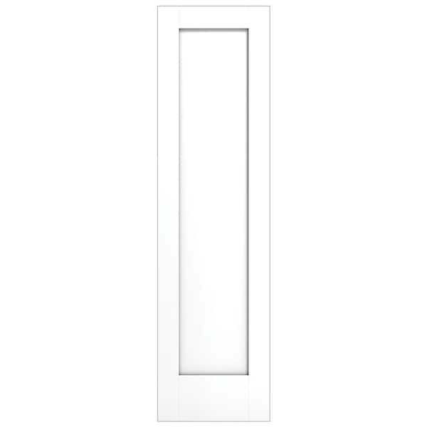 18 in x 80 in x 1-3/8 in. 1-Panel Flat, Shaker Sticking, Pre-Fit and Beveled, Primed Wood Core Door Slab