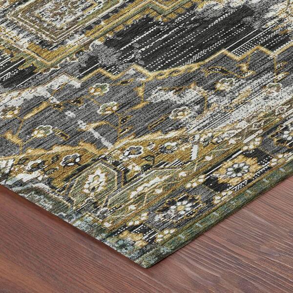 Chantille Machine Washable Indoor/Outdoor Abstract ACN2704 Black 5 ft. x 7 ft. 6 in. Area Rug