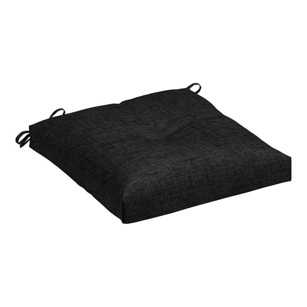 Arden Selections Outdoor Plush Modern Tufted Seat Cushion  20 x 20  Water repellent  Fade Resistant  Tufted Seat Cushion for Dining and Rocking Chairs 20 x 20  Black Leala