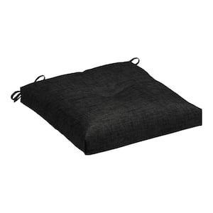 20 in. x 20 in. Plush Modern Tufted Square Seat Outdoor Cushion, Black Leala