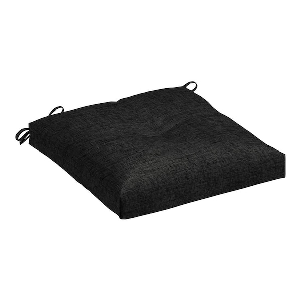 ARDEN SELECTIONS 20 in. x 20 in. Plush Modern Tufted Square Seat Outdoor Cushion, Black Leala