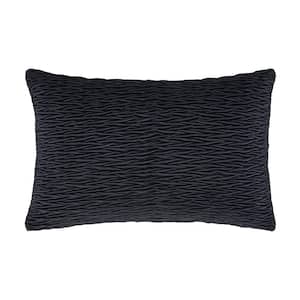 Toulhouse Ripple Indigo Polyester Lumbar Decorative Throw Pillow Cover 14 x 40 in.