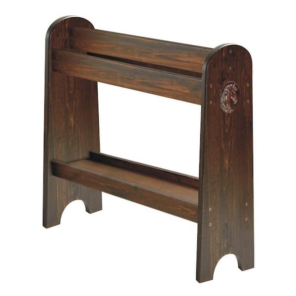 Pine Wood Saddle Rack, Saddle Stand for Western Horse Gear and Horse Tack Organizers, Walnut