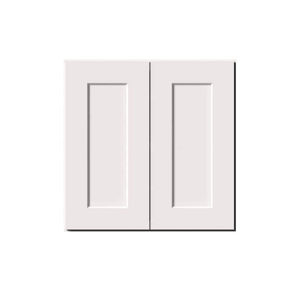24 in. W x 12 in. D x 24 in. H Ready to Assemble Solid Wood Shaker Short Wall Kitchen Cabinet in White With Double Doors