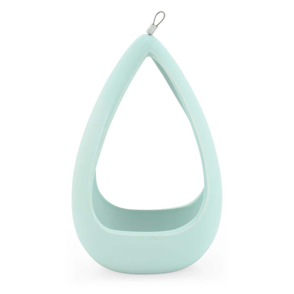 Cone 8-1/2 in. x 5-1/4 in. Mint Ceramic Hanging Planter