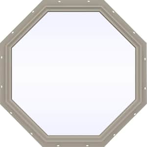 47.5 in. x 47.5 in. V-2500 Series Desert Sand Vinyl Fixed Octagon Geometric Window w/ Low-E 366 Glass