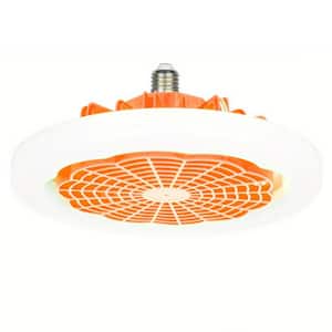 18 In. Indoor Orange Low Profile Ceiling Fan With Remote Control Light 3 Speed LED Dimming 3 Colors Flush Mount Fan