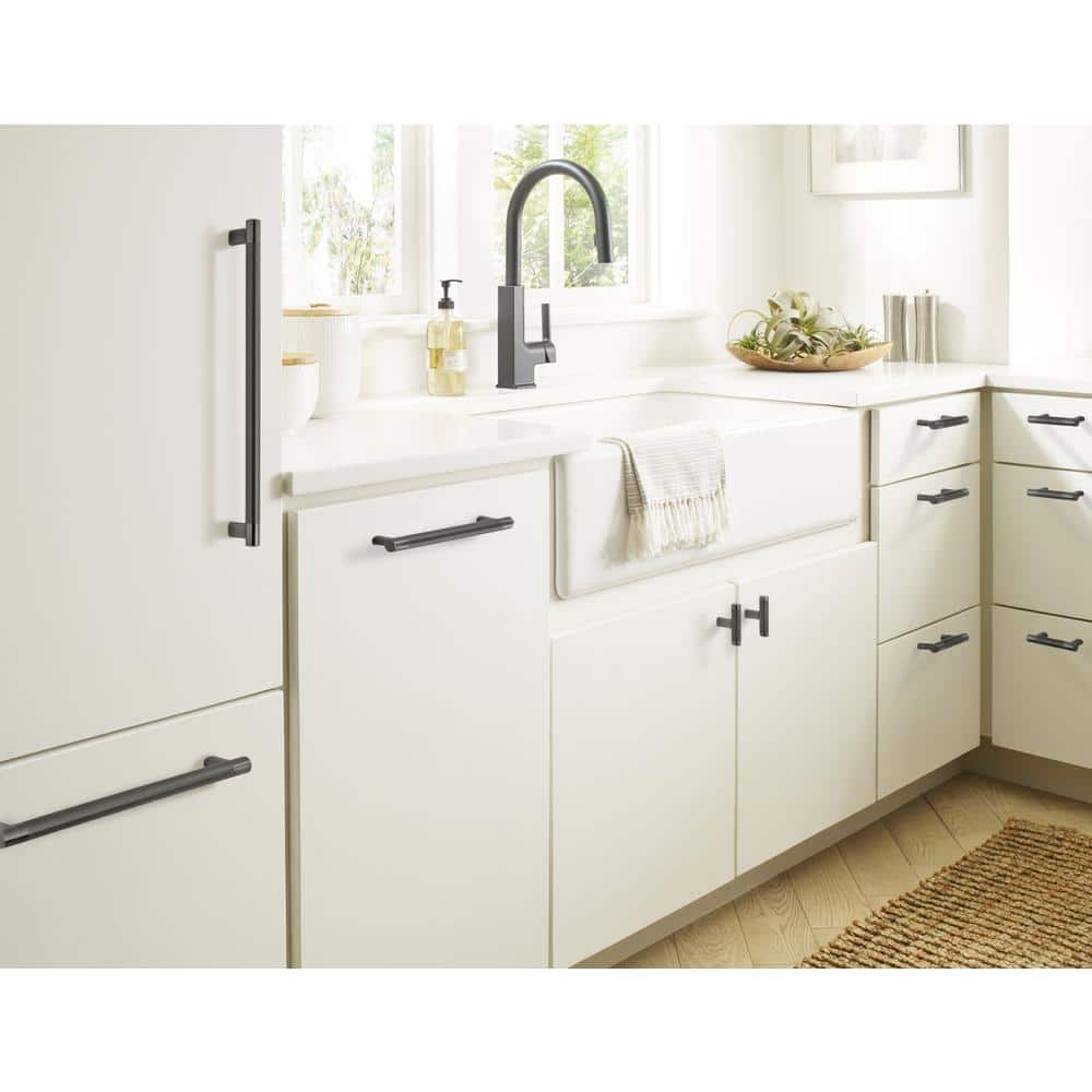 Bronx 10-1/16 inch Gunmetal Knurled Bar Cabinet Pull