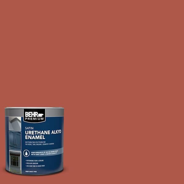 1 qt. #PPU2-14 Tibetan Orange Satin Enamel Urethane Alkyd Interior/Exterior Paint