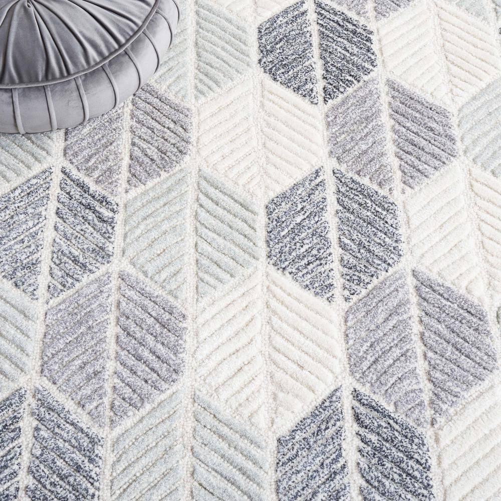 Gray Handmade Tufted Square Wool and Viscose Area Rug, 6' x 6'