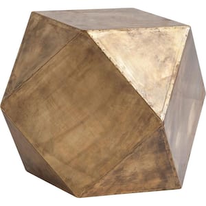 Exagoni Brass Plated Metal w/Nail Head Detail Hexagonal Accent Table