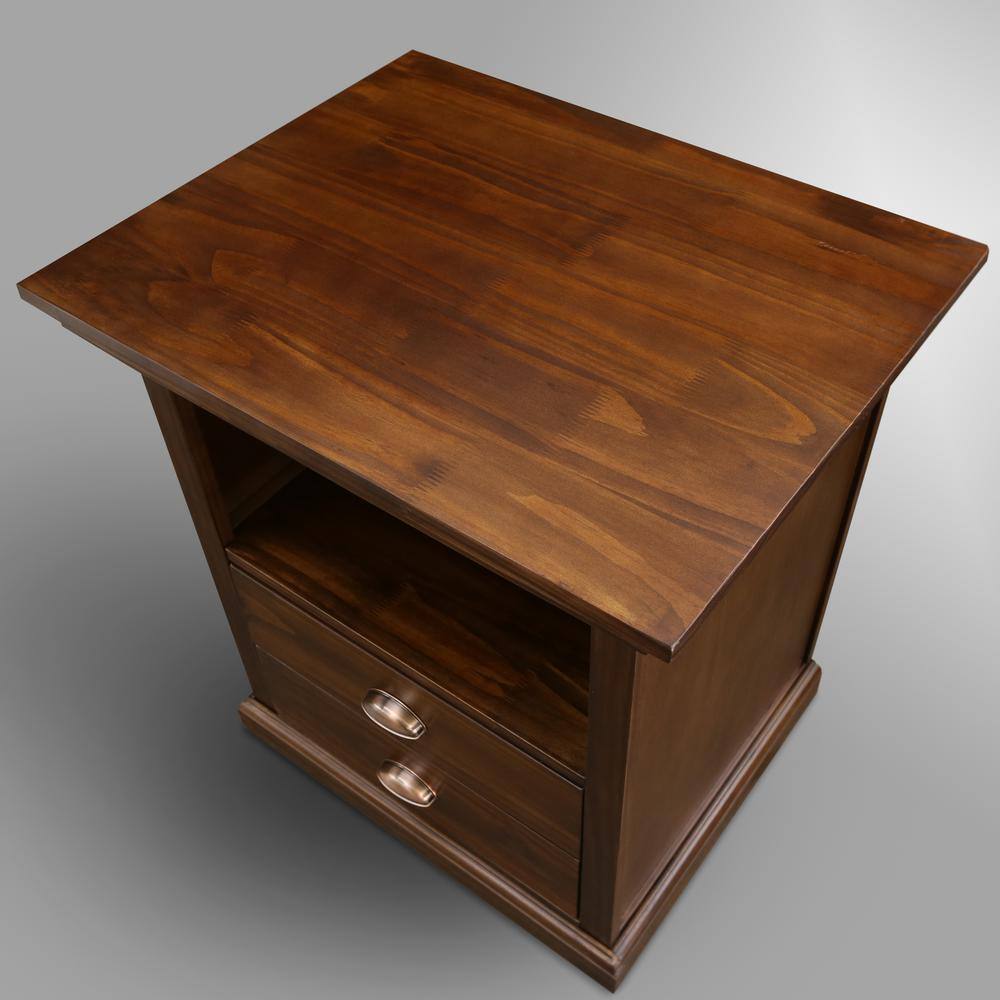 Lincoln 20" Mocha Solid Wood Nightstand with Concealed Drawer