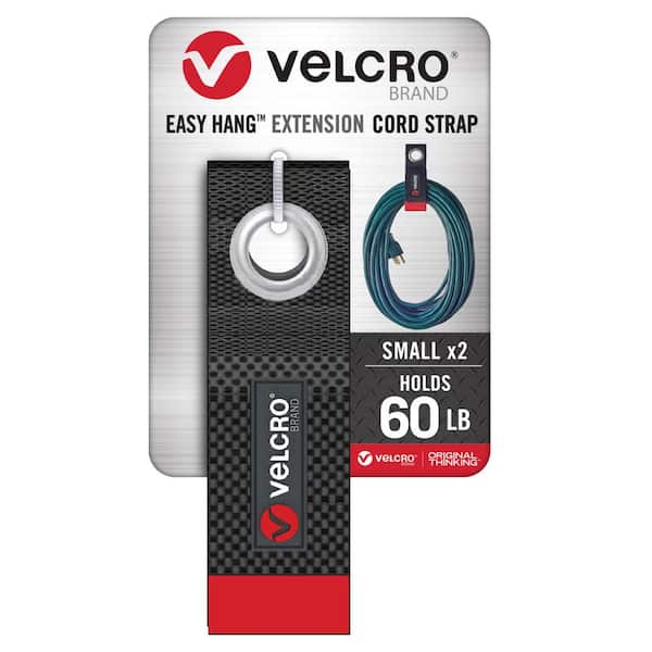VELCRO 1-1/2 in. x 10 in. 2 ct 6/24 Easy Hang Extension Cord Strap Black  VEL-30747-USA - The Home Depot