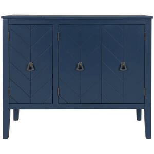 wetiny Accent Storage Navy Blue Cabinet Wooden Cabinet with Adjustable ...