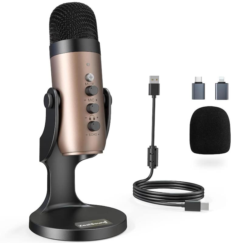 Plug and Play USB Microphone in Gold (1-Pack)