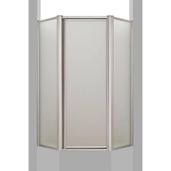 KOHLER Memoirs 37-11/16 in. x 38-7/16 in. x 72 in. Neo-Angle Shower Door in Matte Nickel Frame with Frosted Glass-DISCONTINUED