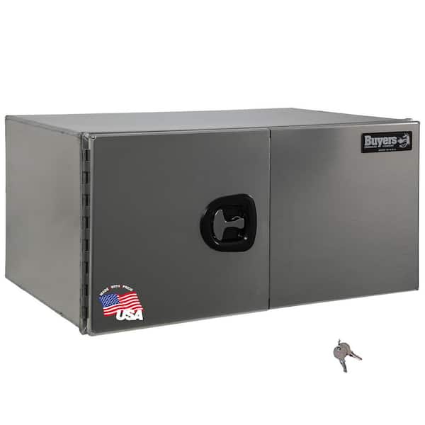BUYERS PRODUCTS 24 in. x 24 in. x 36 in. Smooth Aluminum Underbody Truck Tool Box with Barn Door