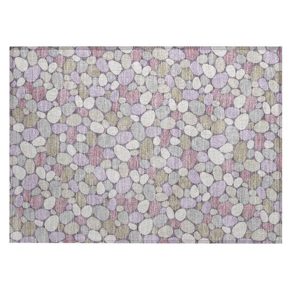 Chantille Machine Washable Indoor/Outdoor Abstract ACN2817 Plum 3 ft. x 4 ft. Area Rug