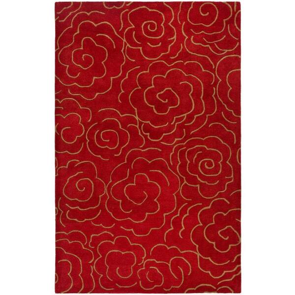 SAFAVIEH Soho Red 5 ft. x 8 ft. Floral Area Rug