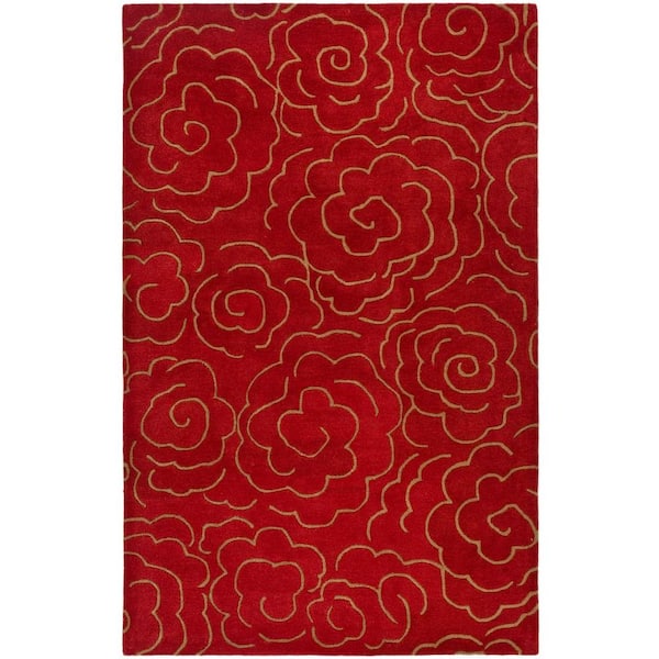 SAFAVIEH Soho Red 6 ft. x 9 ft. Floral Area Rug