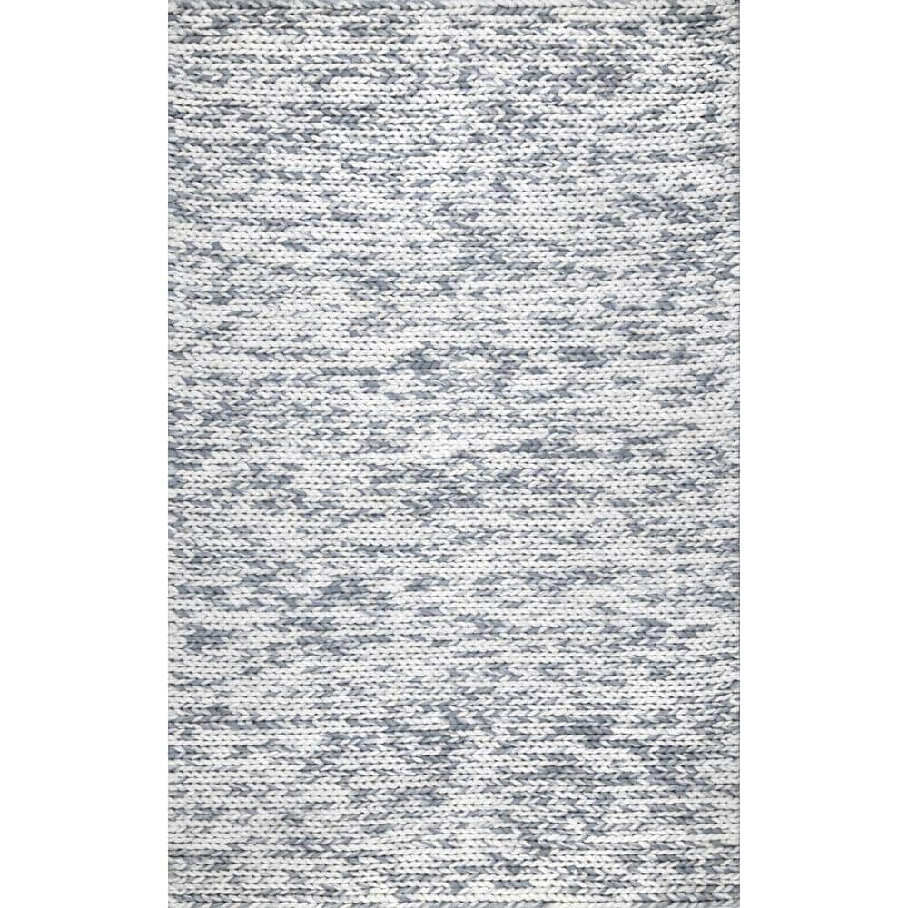 nuLOOM Caryatid Chunky Woolen Cable Silver 8 ft. x 10 ft. Area Rug  CB01F-8010 - The Home Depot