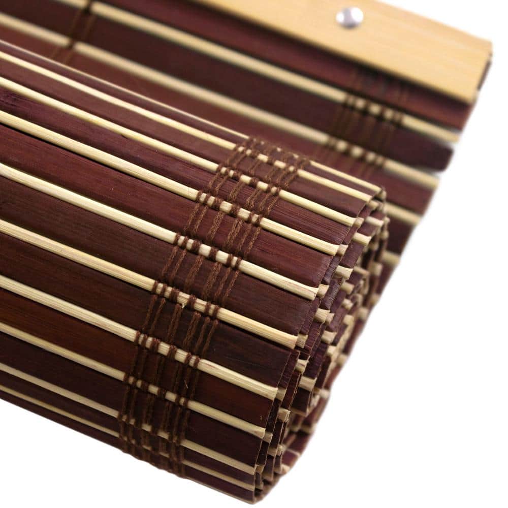 Mahogany Bamboo Cordless Indoor Roll-Up Window Shade