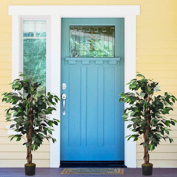 4Ft Artificial Ficus Tree Fake Greenery Plant Home Office Decoration