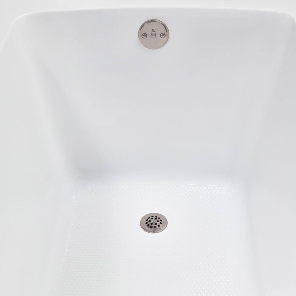 66" White Acrylic Rectangular Drop-In Soaking Bathtub