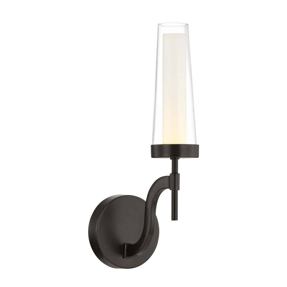 Butler 4.5 in. W x 14 in. H 1-Light Mediterranean Bronze Integrated LED Traditional Wall Sconce price history on PriceWatchPro